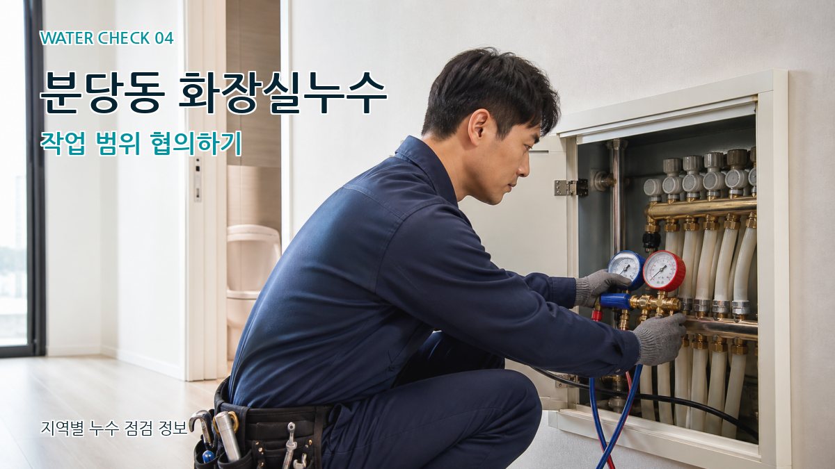 분당동 화장실누수 작업 범위 협의하기